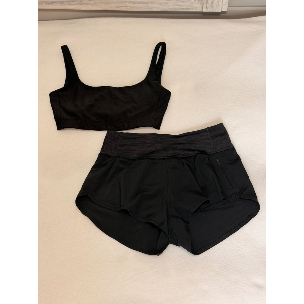 Outdoor Voices Activewear Set Womens M Sports Bra S Hudson Running Shorts Black